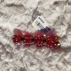 Strike Zone 2 Row Ruby Crystal and Gold Bracelet